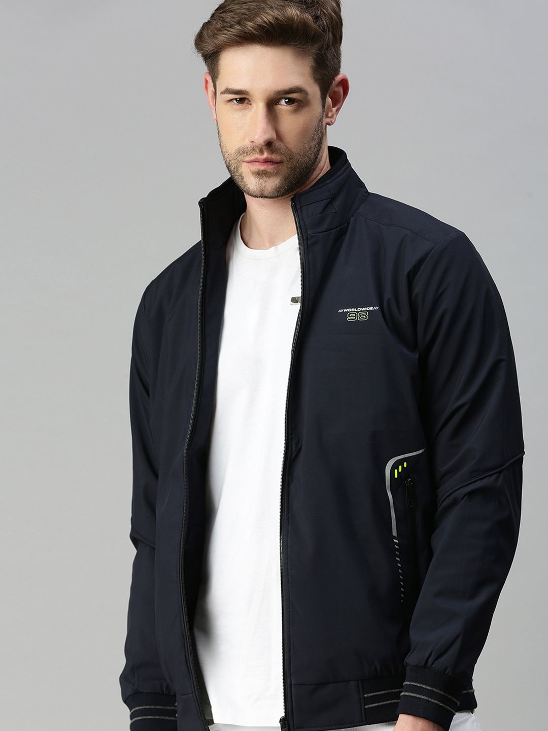 SHOWOFFFF Men Brand Logo Lightweight Bomber Jacket