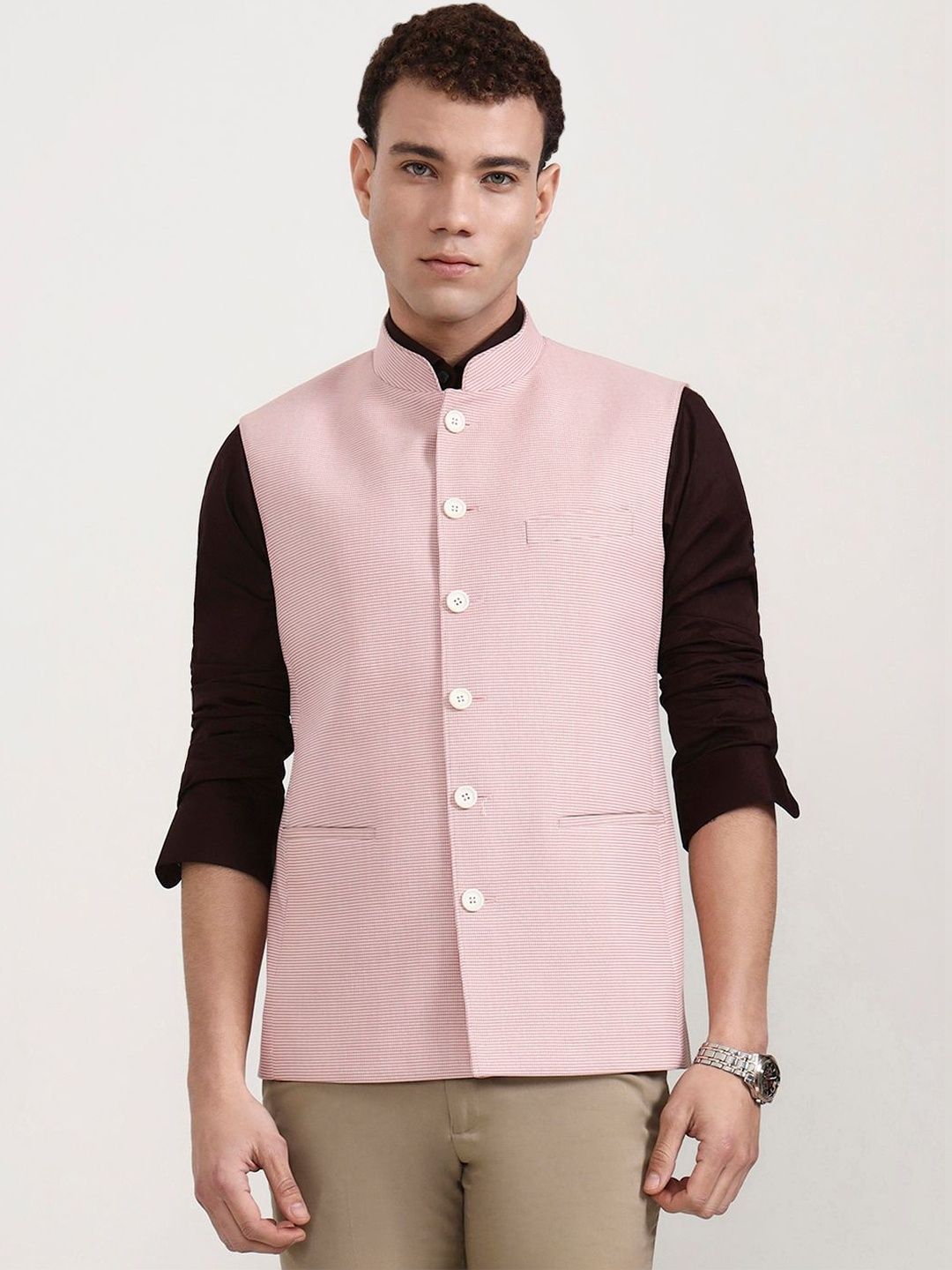 MODI JACKET Men Checked Nehru Jackets
