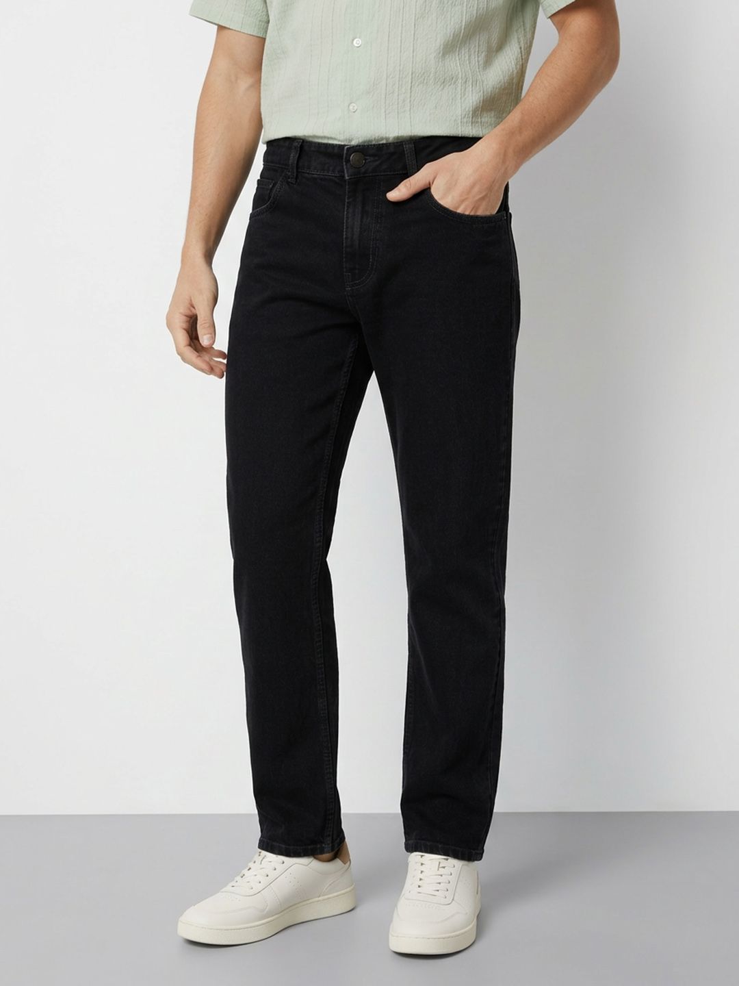 Mast & Harbour Men Regular Fit Mid-Rise Cotton Jeans