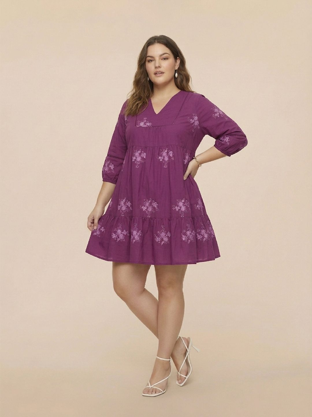 sachin and babi light blue dress Floral Embroidered A-Line Dress Plus Size  keshav Kraft