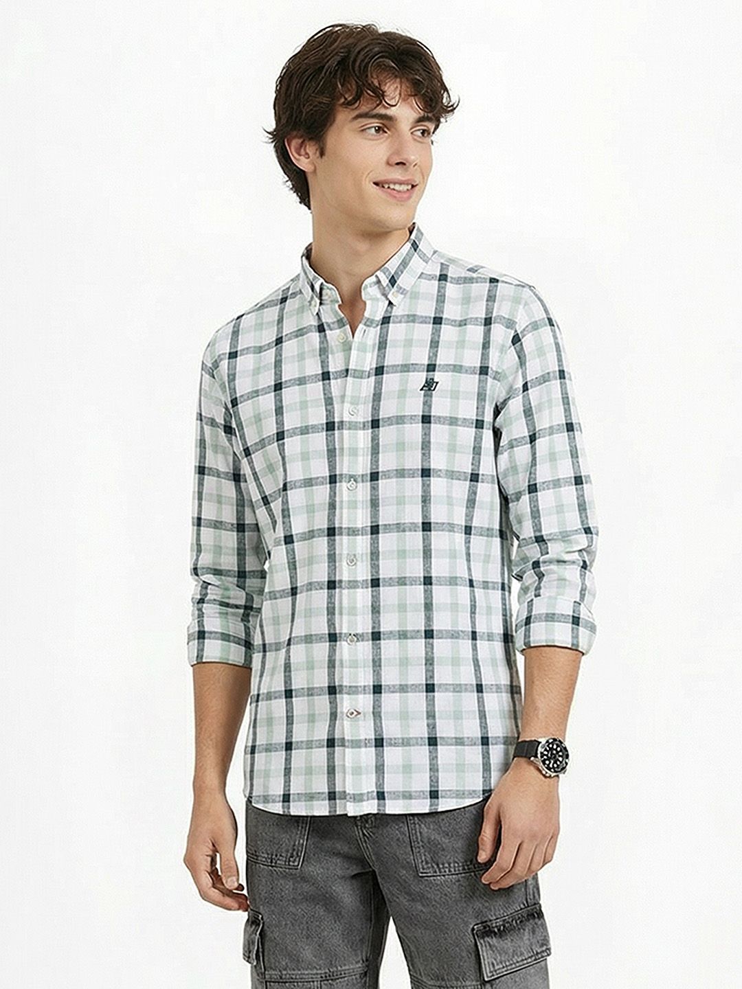 Aeropostale Aeropostale Checked Cotton Linen Casual Shirt