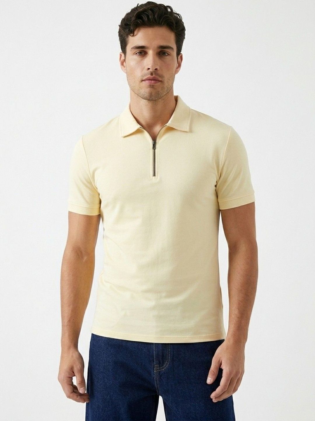 HERE&NOW Men Polo Collar T-shirt