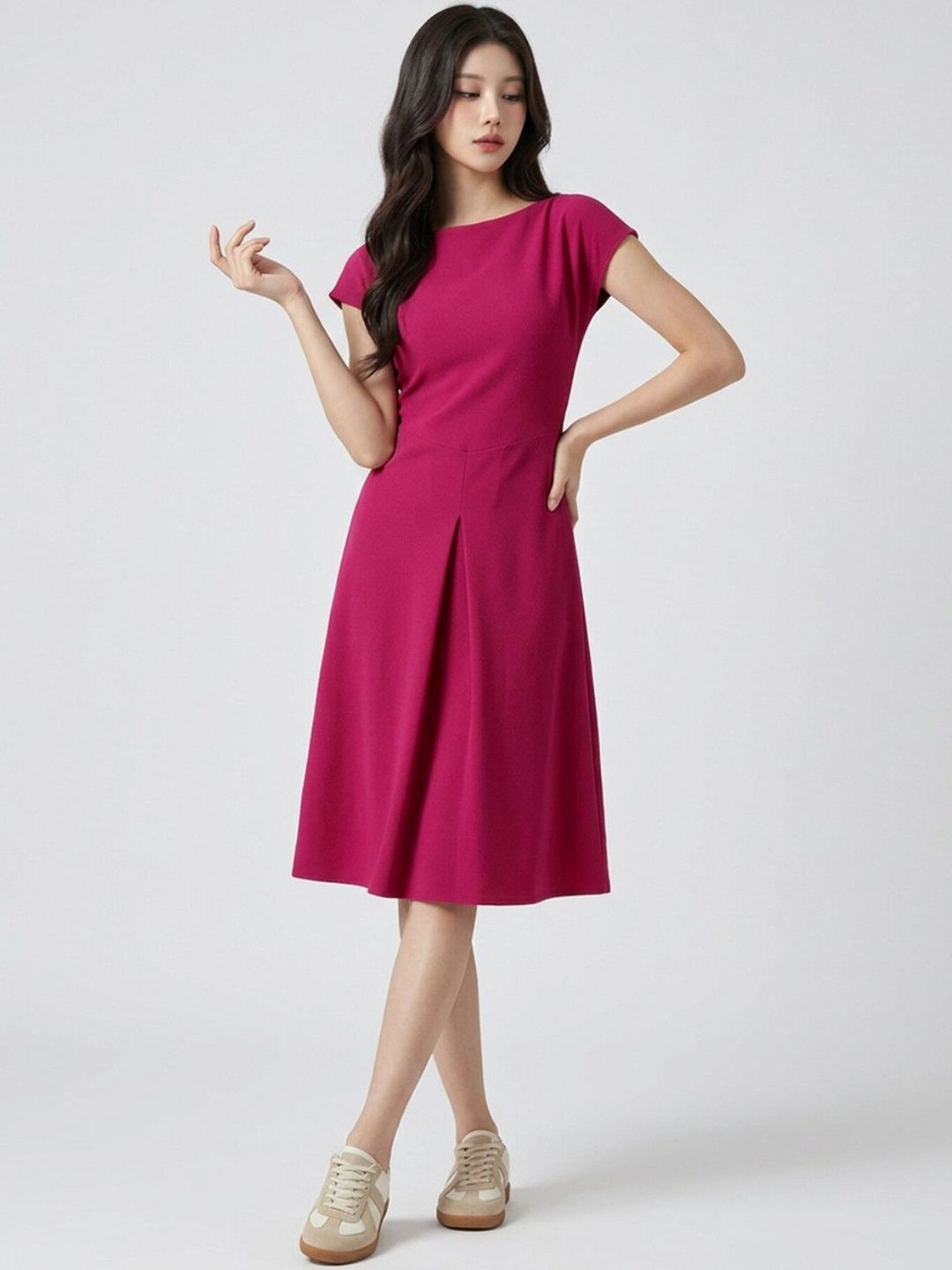 Selvia Edge A-Line Midi Dress