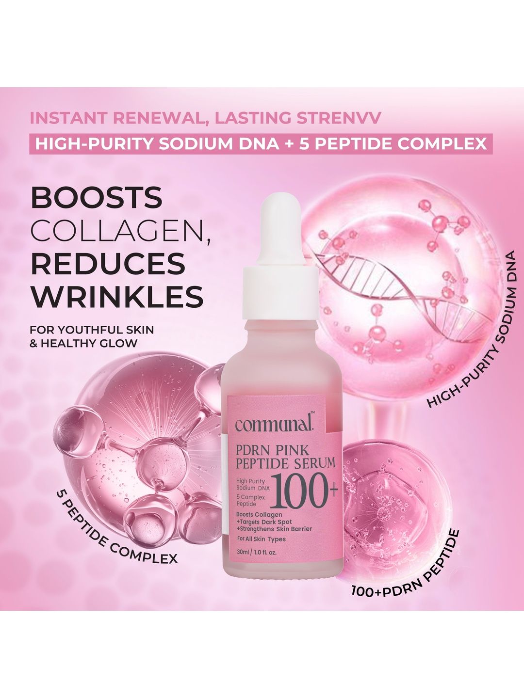 Buy Communal PDRN Pink Peptide Face Serum 30ml - Serum for Unisex