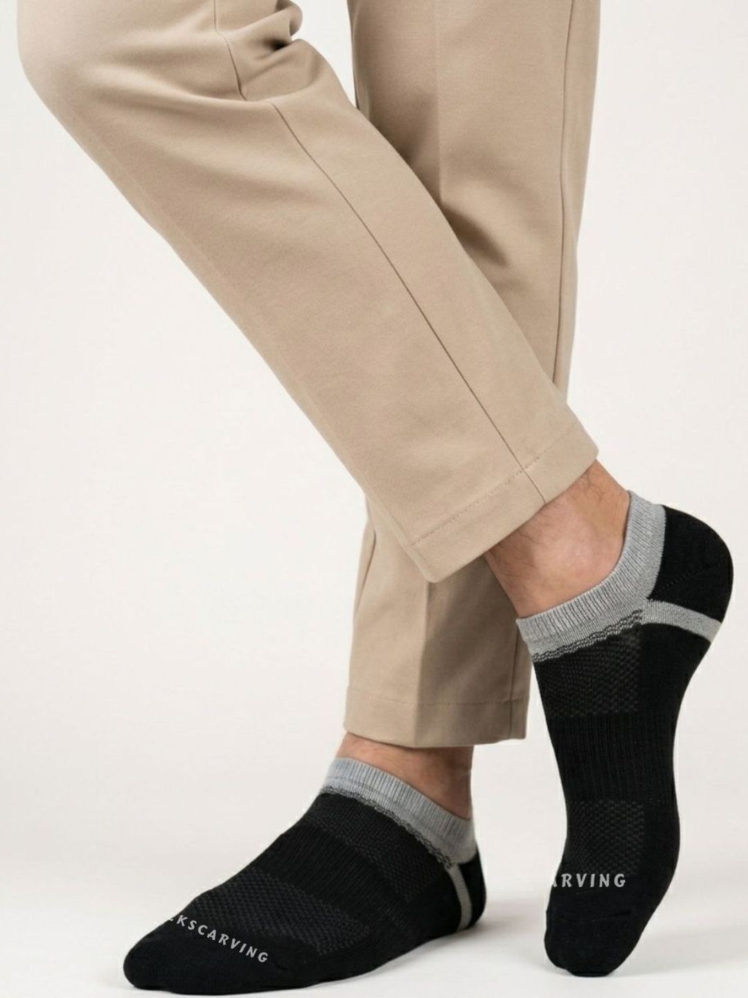 Sockscarving Men Cotton Blend Shoe Liners Socks