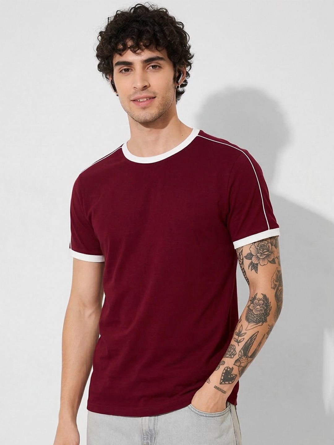 MOHICANS Men Ringer Relaxed fit Cotton T-shirt