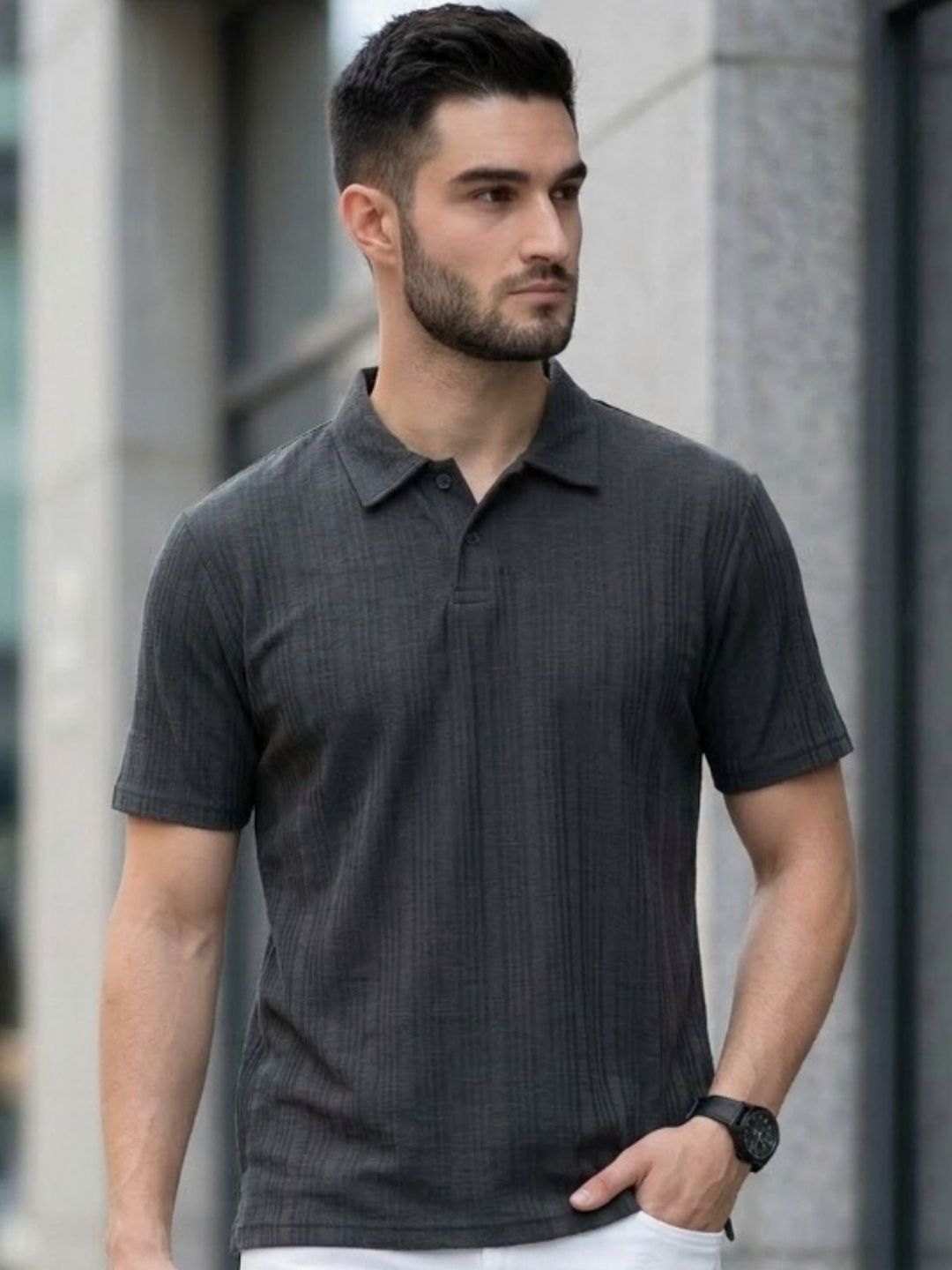 SZN Men Polo Collar T-shirt