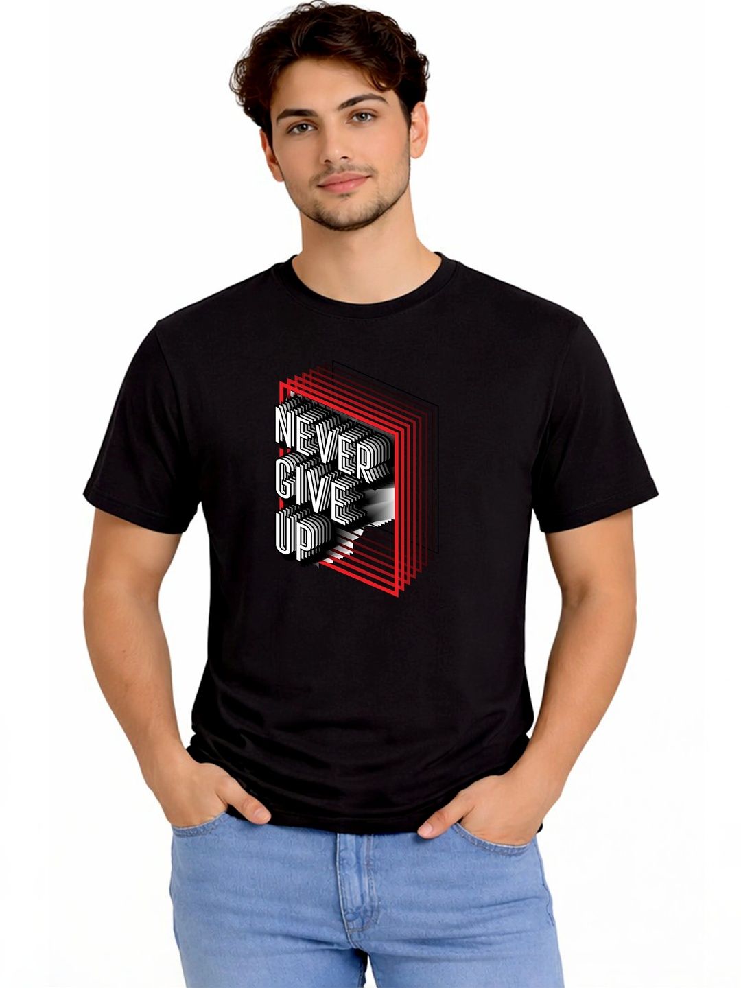 Printabulous Men Typography Printed Pure Cotton T-shirt