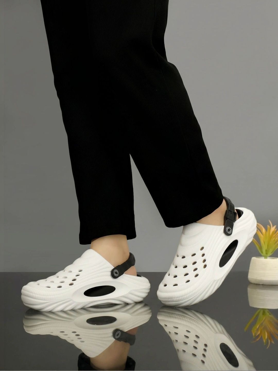 INKLENZO Men Lightweight Perforated Casual Slip-On Clogs with Adjustable Strap