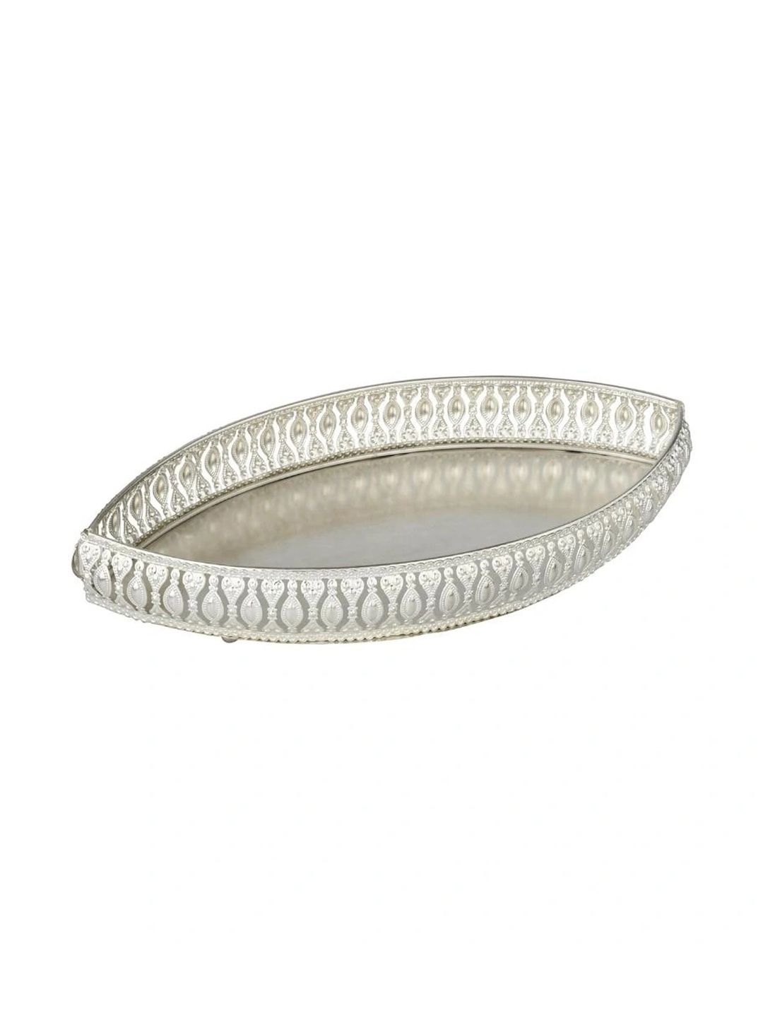 AMAZE CRAFT IMPEX Silver-Toned 2026 Cast Iron Serving Tray