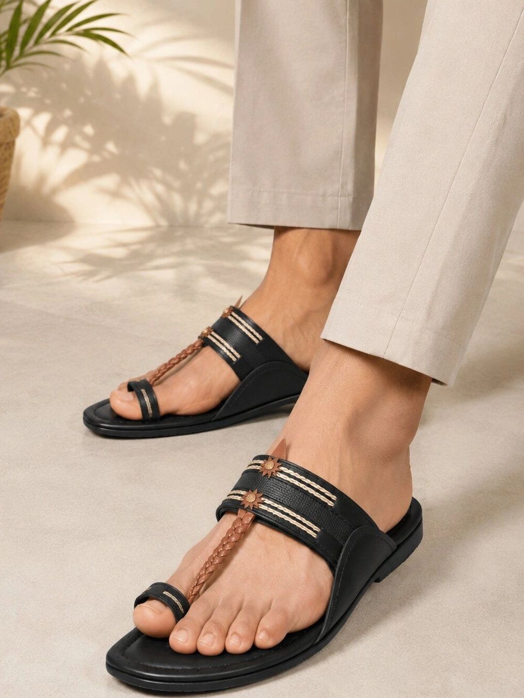 House of Pataudi Men Shoe-Style Sandals