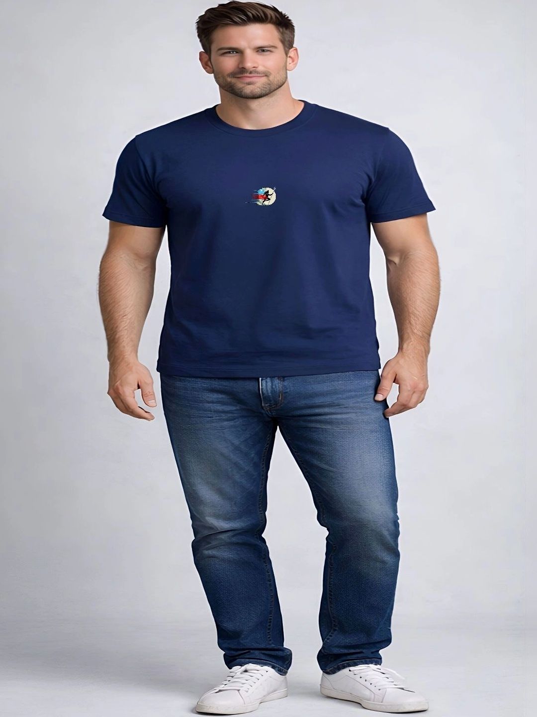 HESHA Men Cotton Graphic Printed Short Sleeves T-shirt
