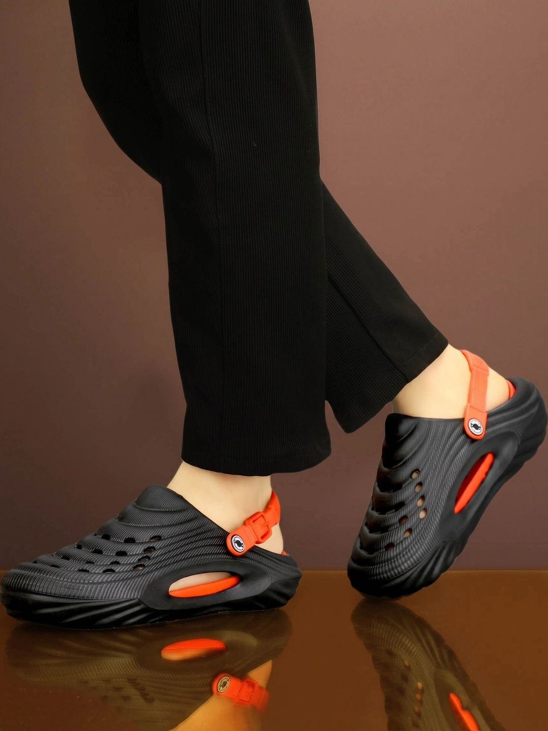 INKLENZO Men Lightweight Perforated Casual Slip-On Clogs with Adjustable Strap