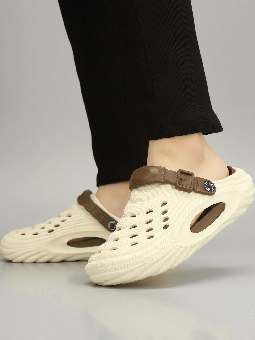 INKLENZO Men Lightweight Perforated Casual Slip-On Clogs with Adjustable Strap