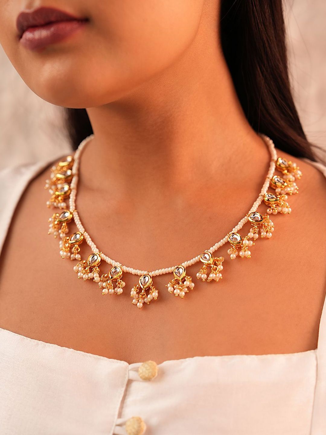 Buy Binnis Wardrobe Pearl-Kundan Necklace - Necklace and Chains