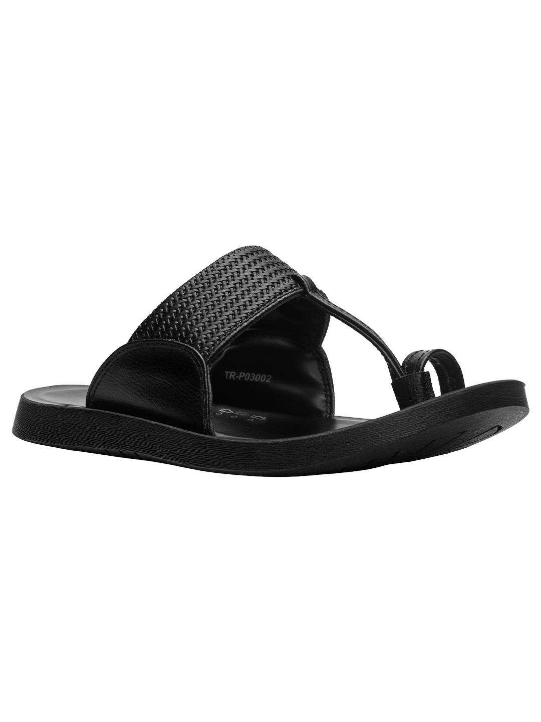 Trekiva Men Black Adjustable Buckle Detail Slip-On Flats