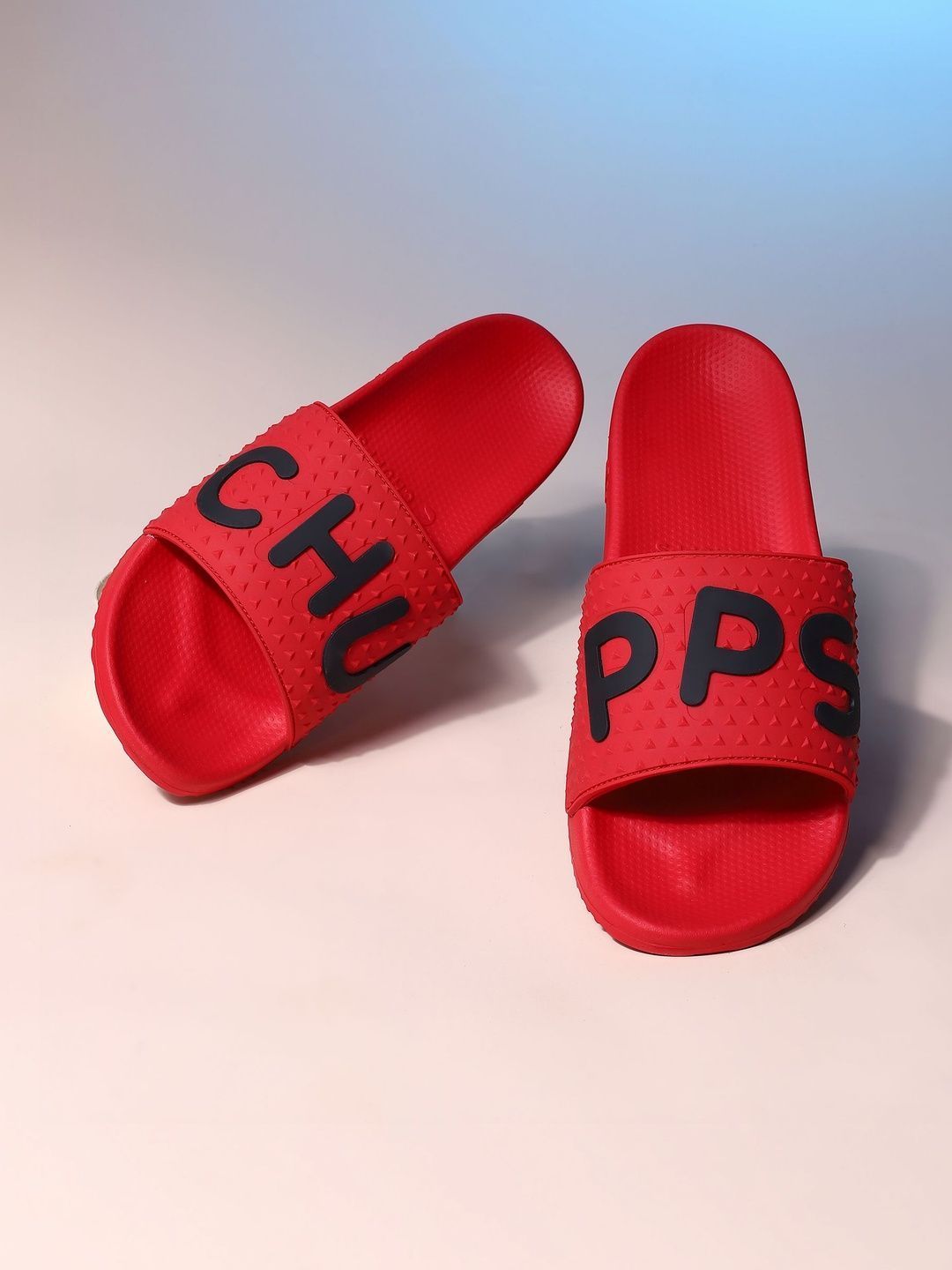 CHUPPS Men Red Zag Ergo-X Orthopedic Sliders