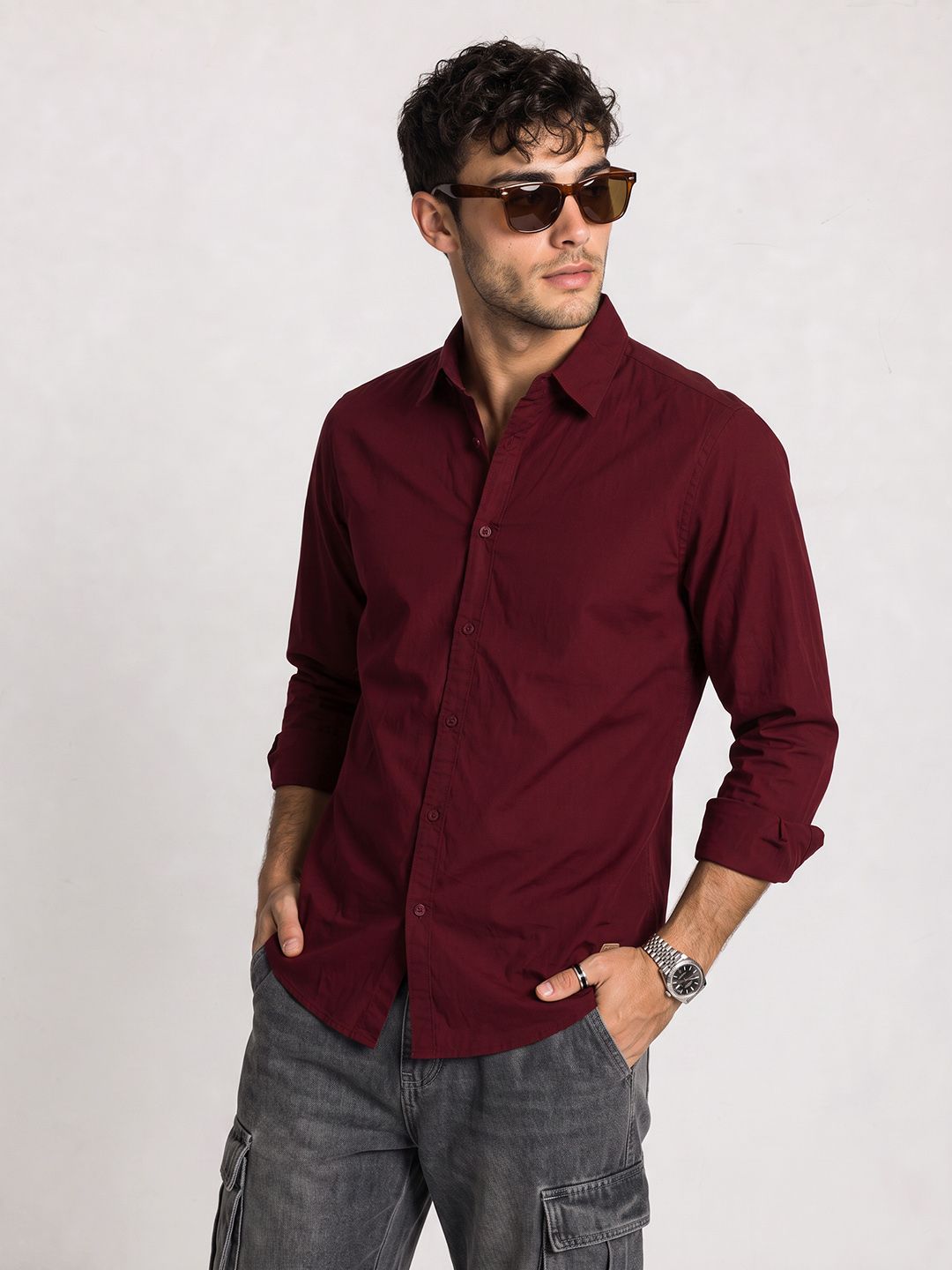 The Roadster Life Co. Solid Casual Shirt