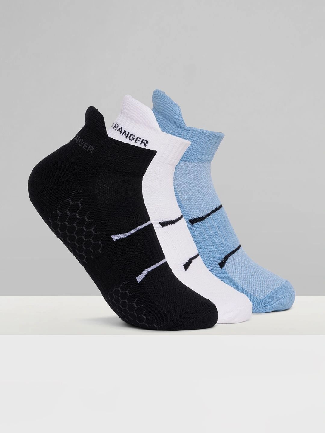 Urban Ranger by pantaloons Men Pack of 3 Cotton Blend Assorted Patterned Ankle Length Socks