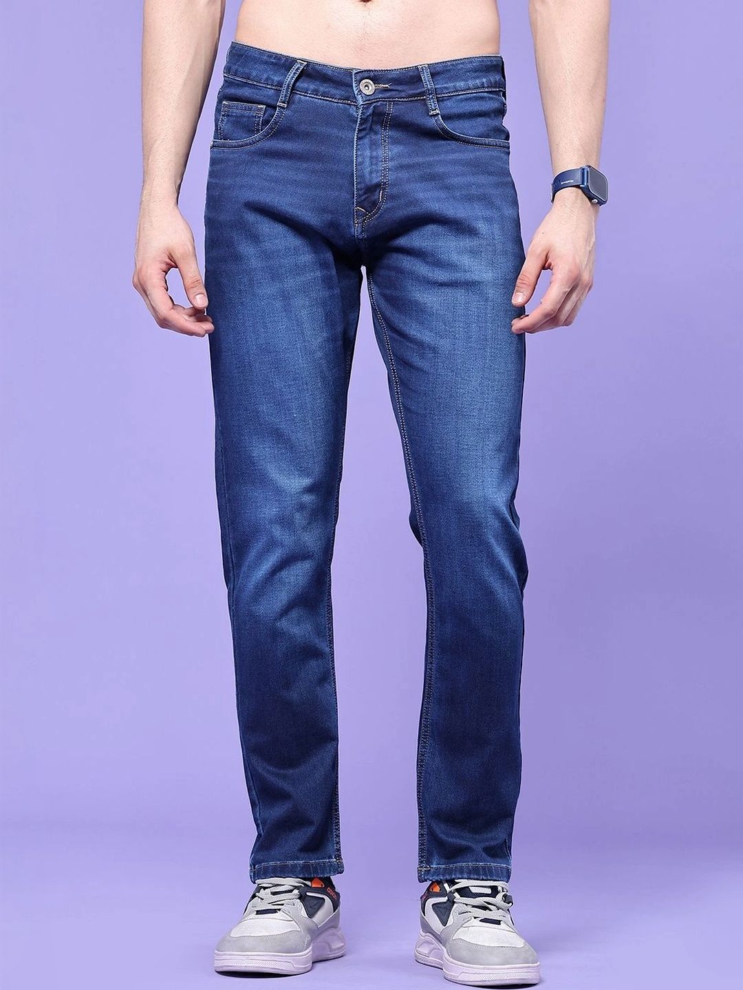 V-Mart Men Regular Fit Mid-Rise Low Distress Jeans