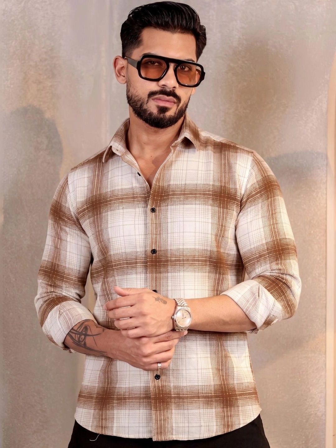 Manspire Men Checked Casual Shirt