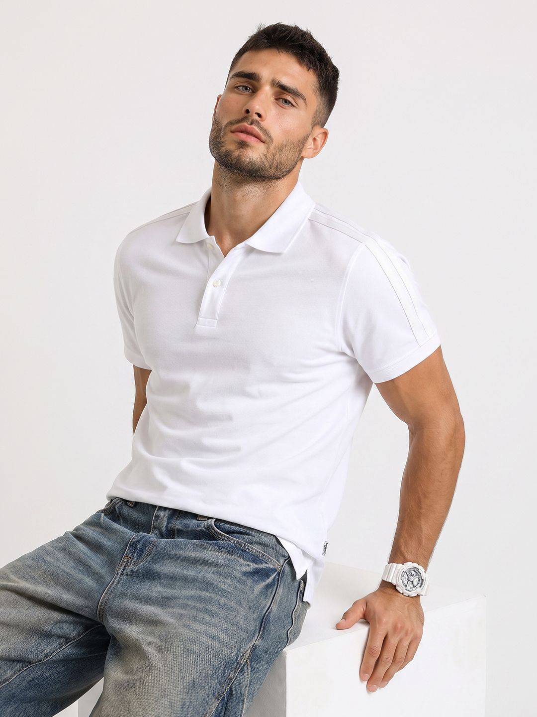 The Roadster Life Co. Polo Collar Pure Cotton T-Shirt