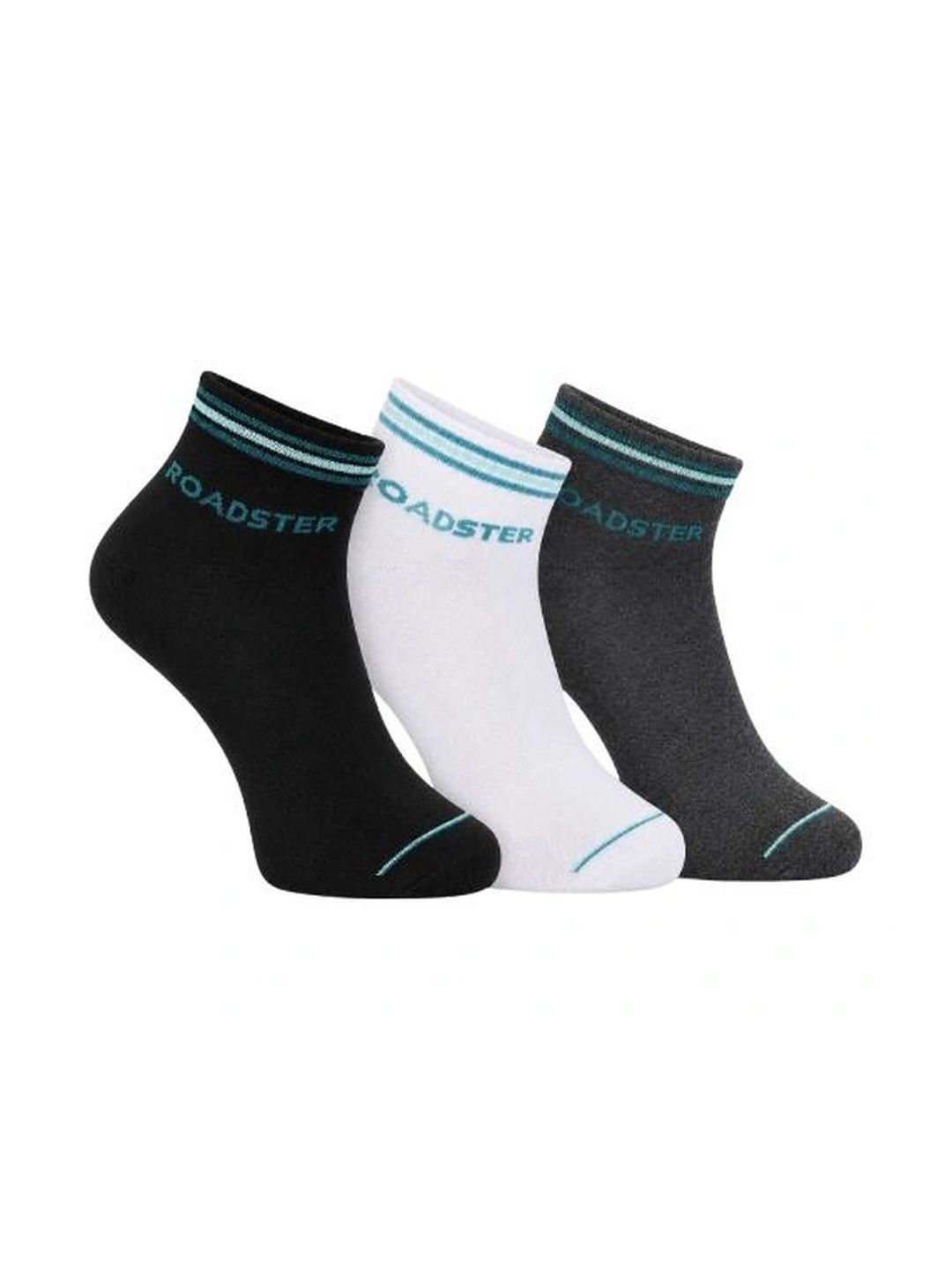 Roadster Men Pack of 3 Cotton Striped Ankle Length Socks