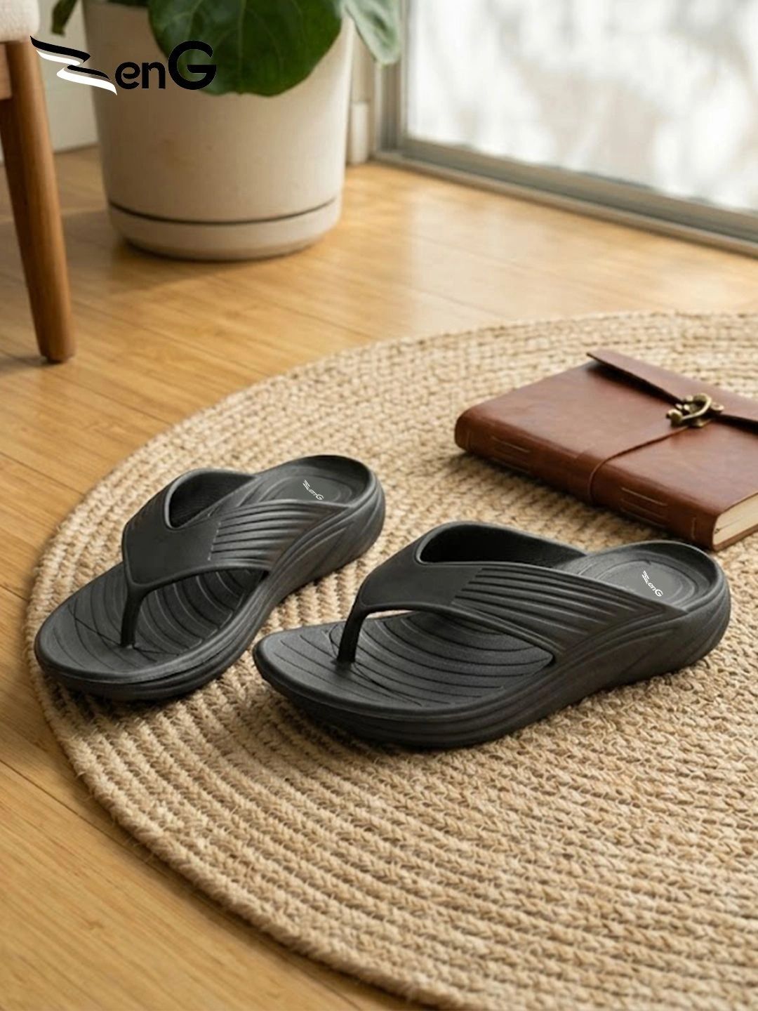 ZENG Men Rubber Thong Flip-Flops