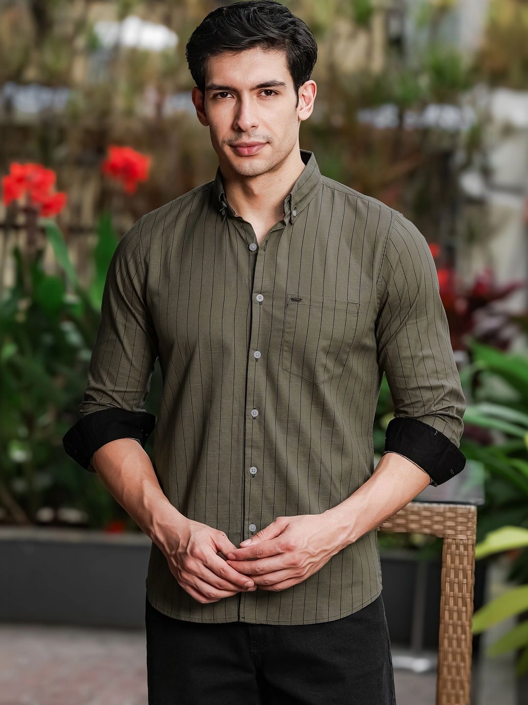 FABRIPPLE Men Standard Striped Casual Shirt