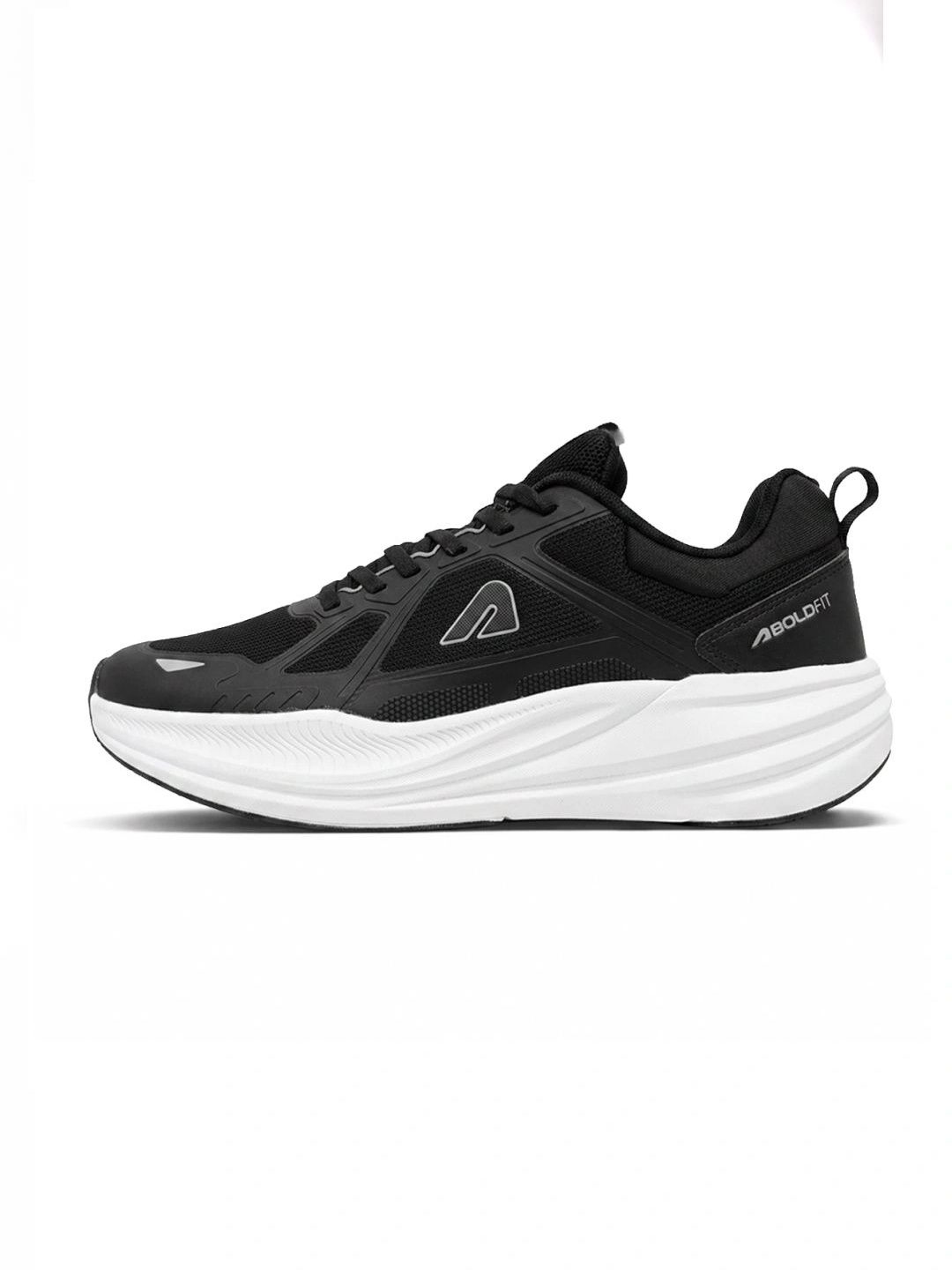 BOLDFIT Men Black White PaceX Running Shoes