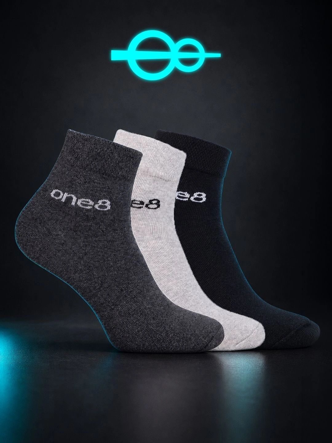 One8 Men Pack of 3 Ankle Length Socks Anti-Odour & Antibacterial Breathable