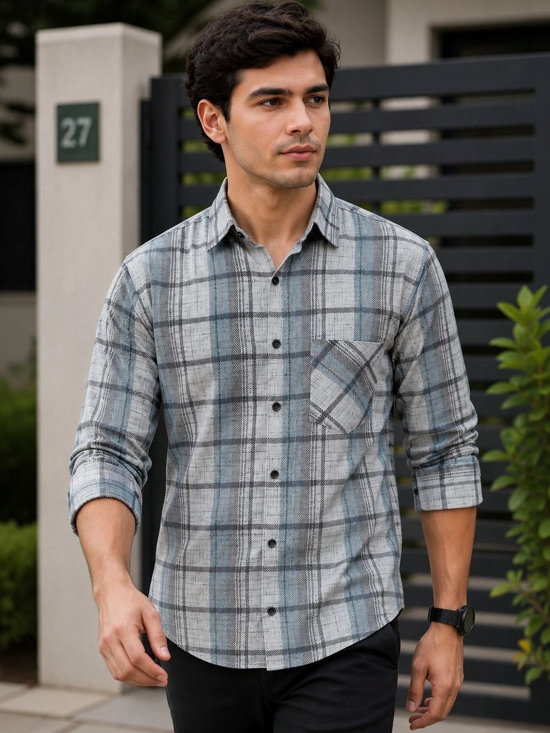 HERE&NOW Men Comfort Checked Casual Shirt