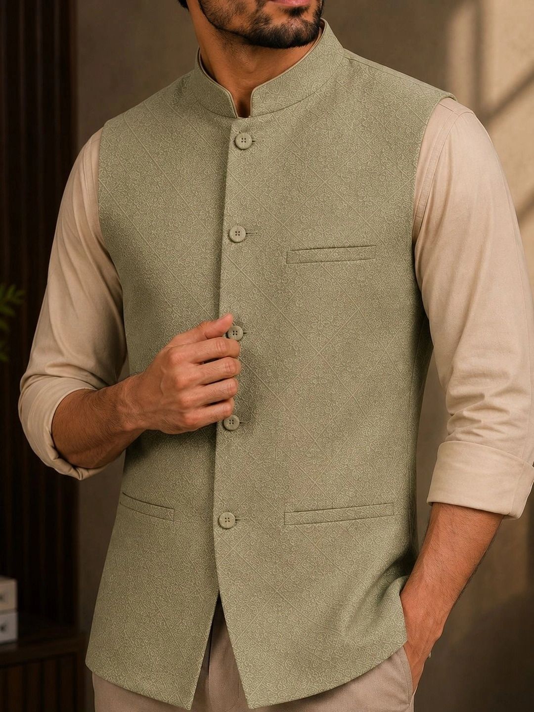 INVICTUS Woven Nehru Jackets