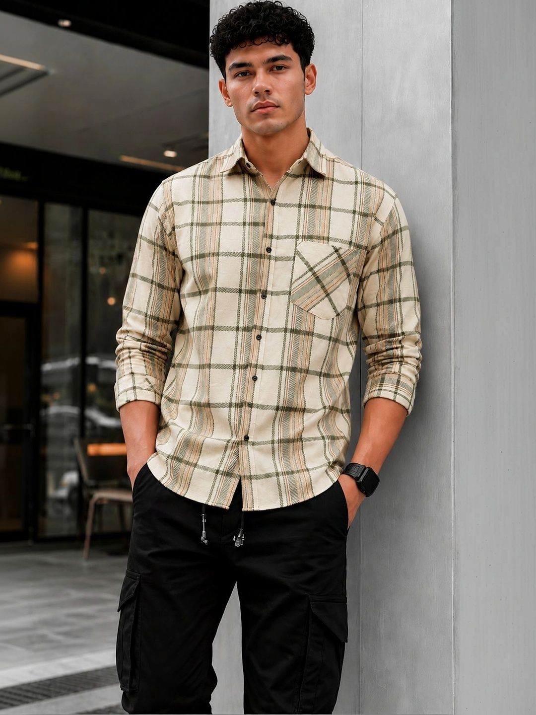HERE&NOW Men Comfort Tartan Checks Checked Casual Shirt