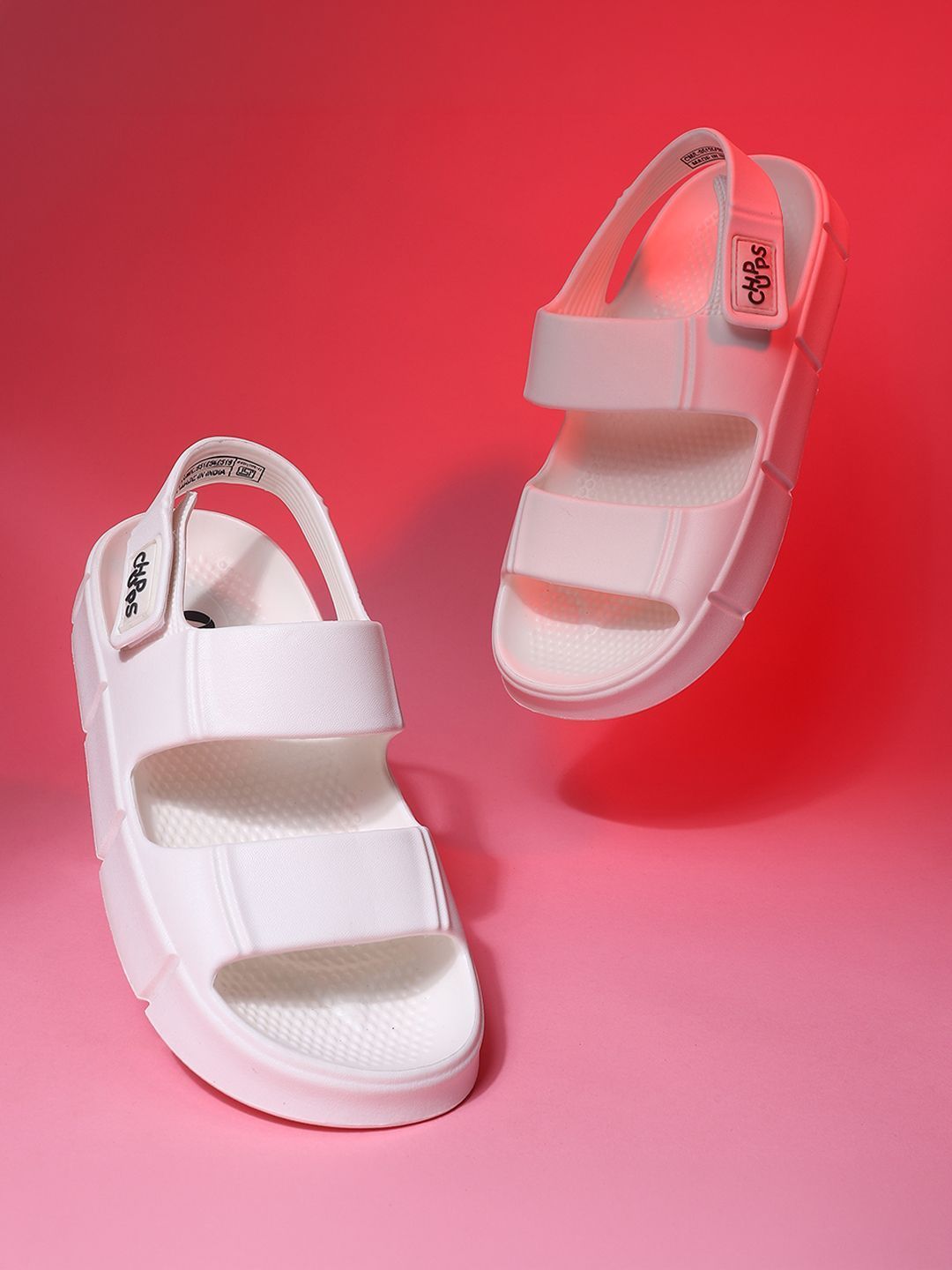 CHUPPS Men Almond White Chunky Orthopedic Sliders