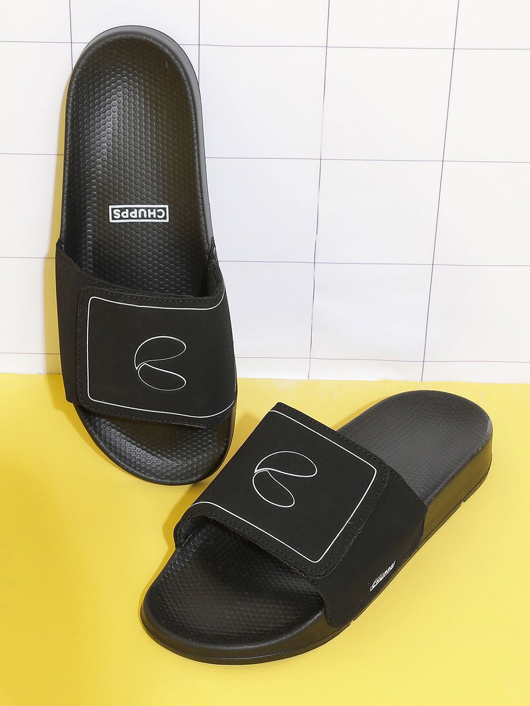 CHUPPS Men Black Urban Edge Ergo-X Orthopedic Sliders