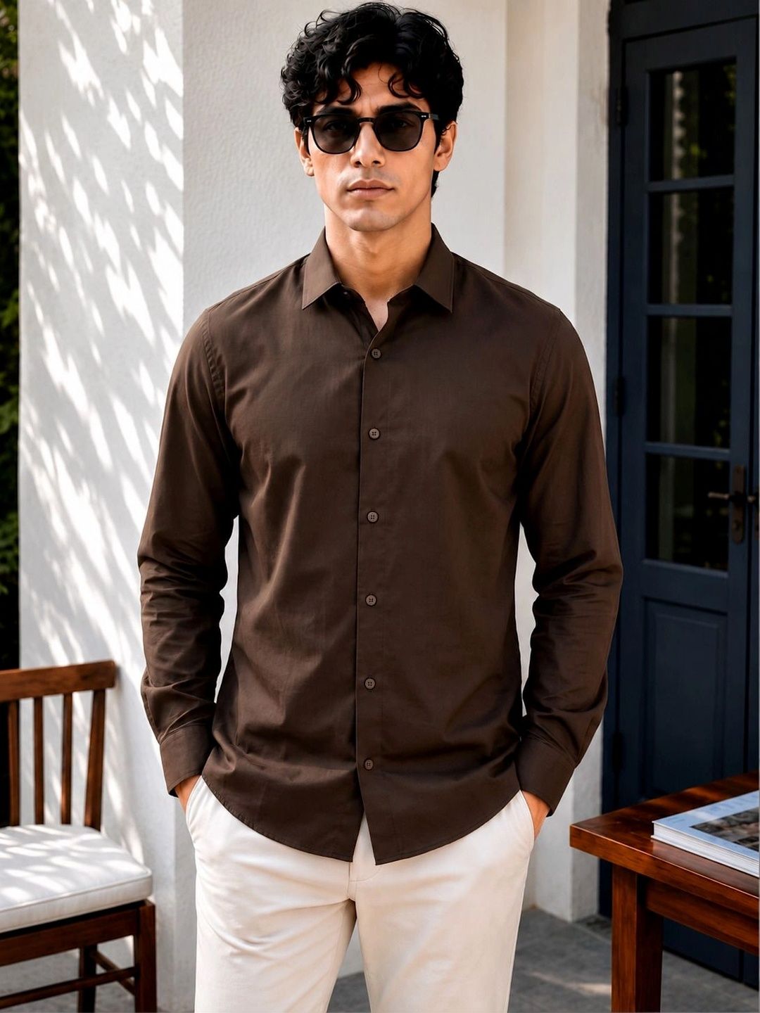 RICH STAG Men Comfort Casual Solid Shirt