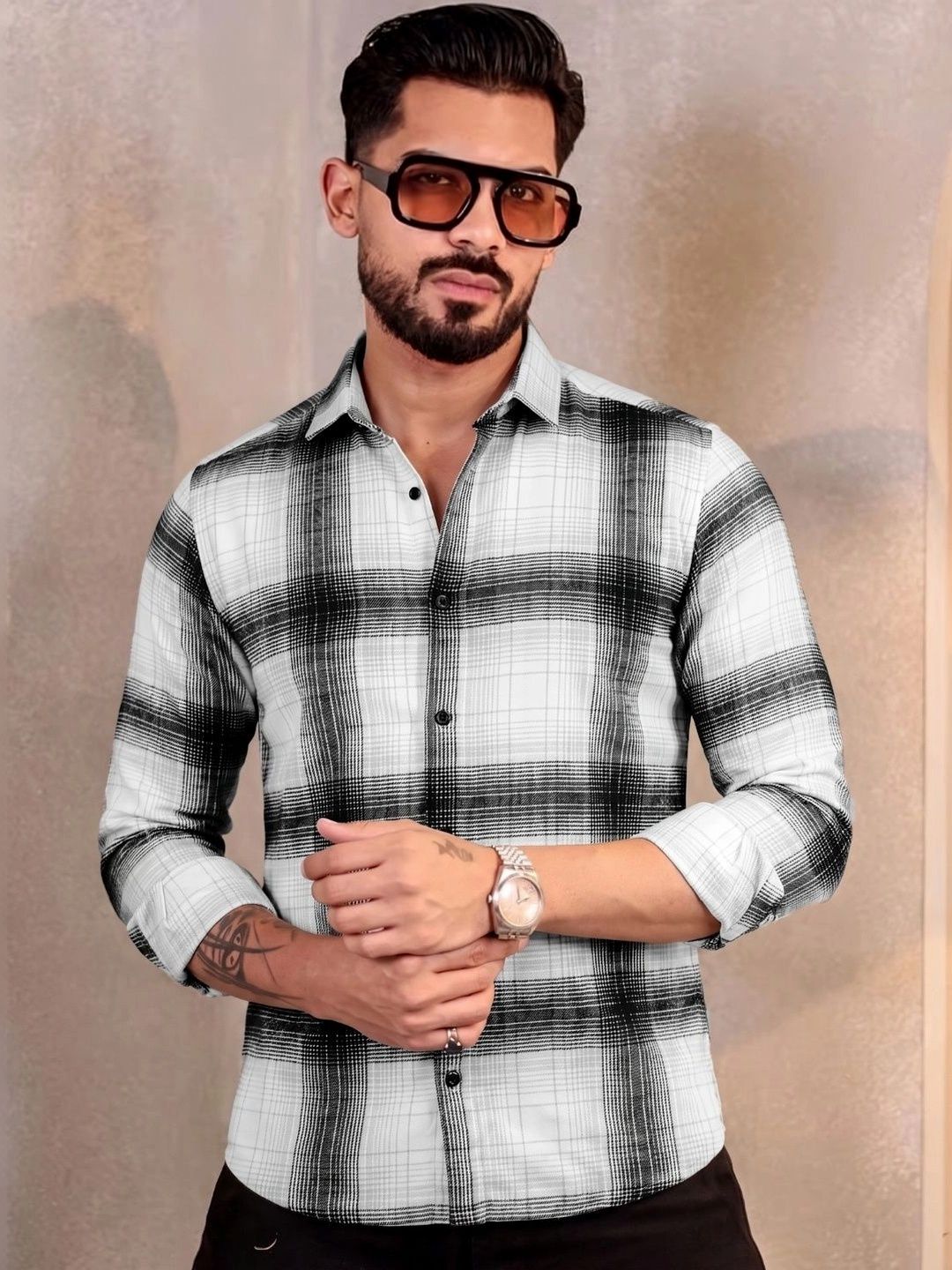 Manspire Men Checked Casual Shirt