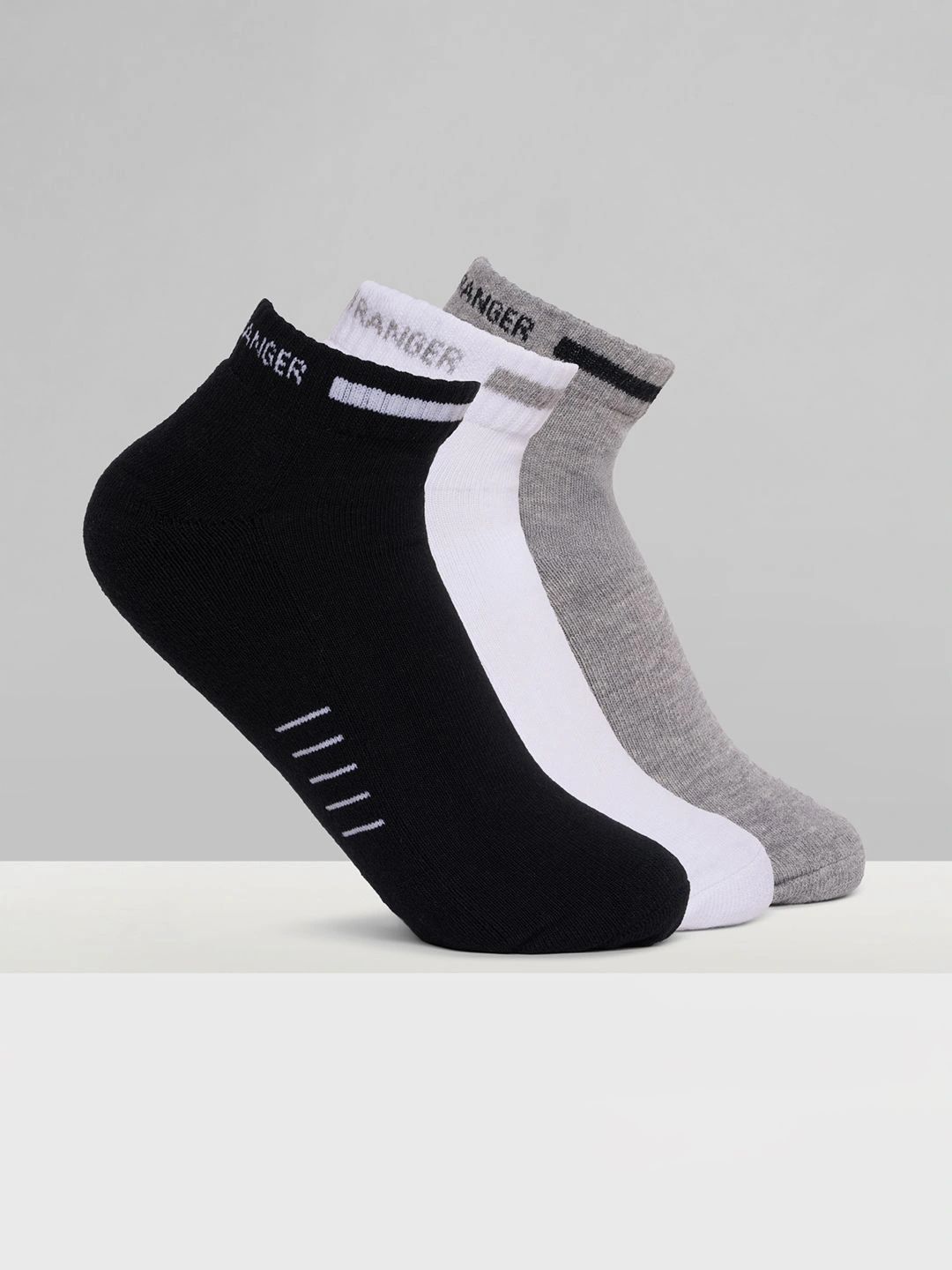 Urban Ranger by pantaloons Men Pack of 3 Cotton Blend Assorted Ankle Length Socks