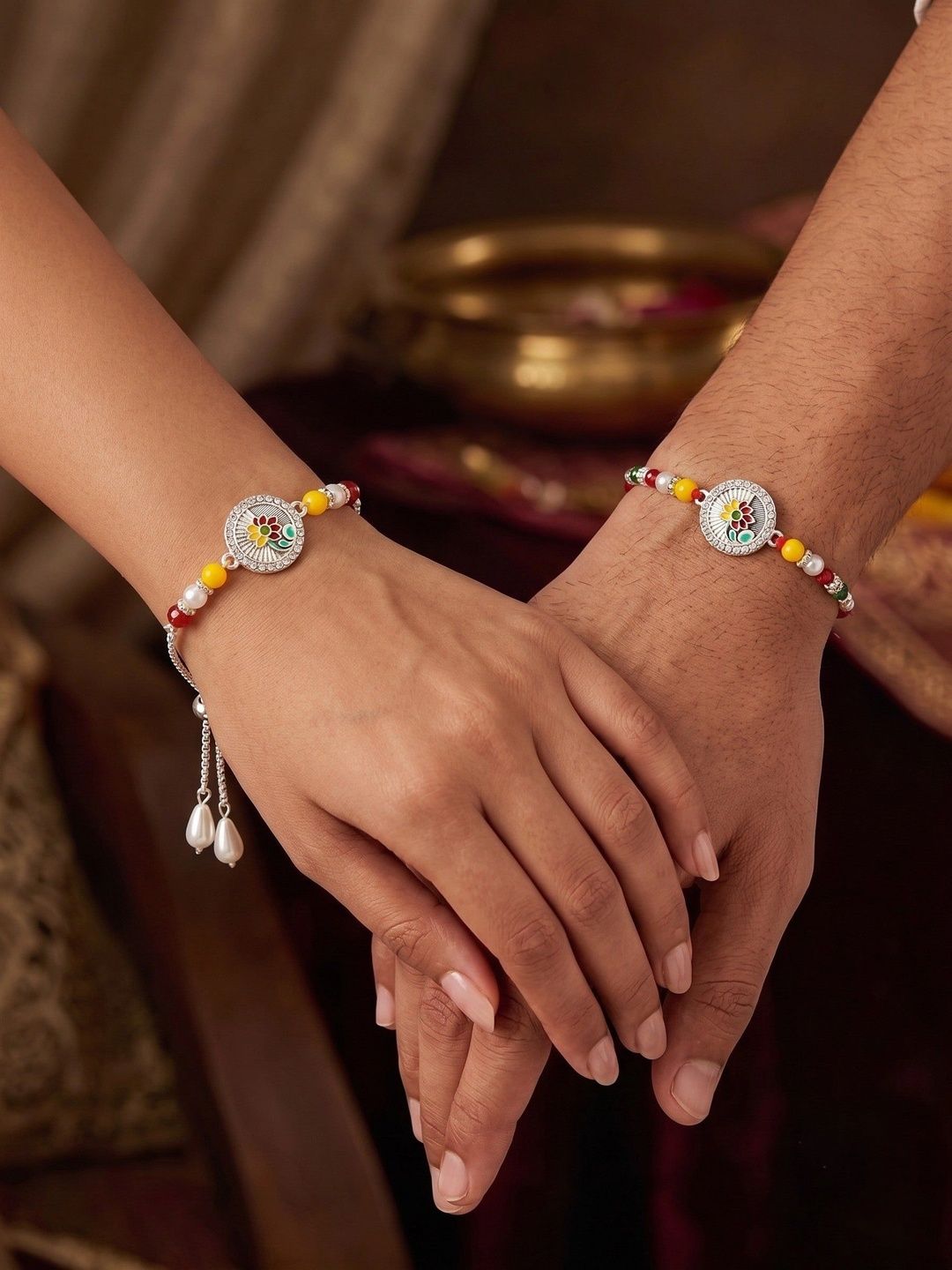 MEIRA JEWELLERY Set Of 2 Rakhi Gift Set