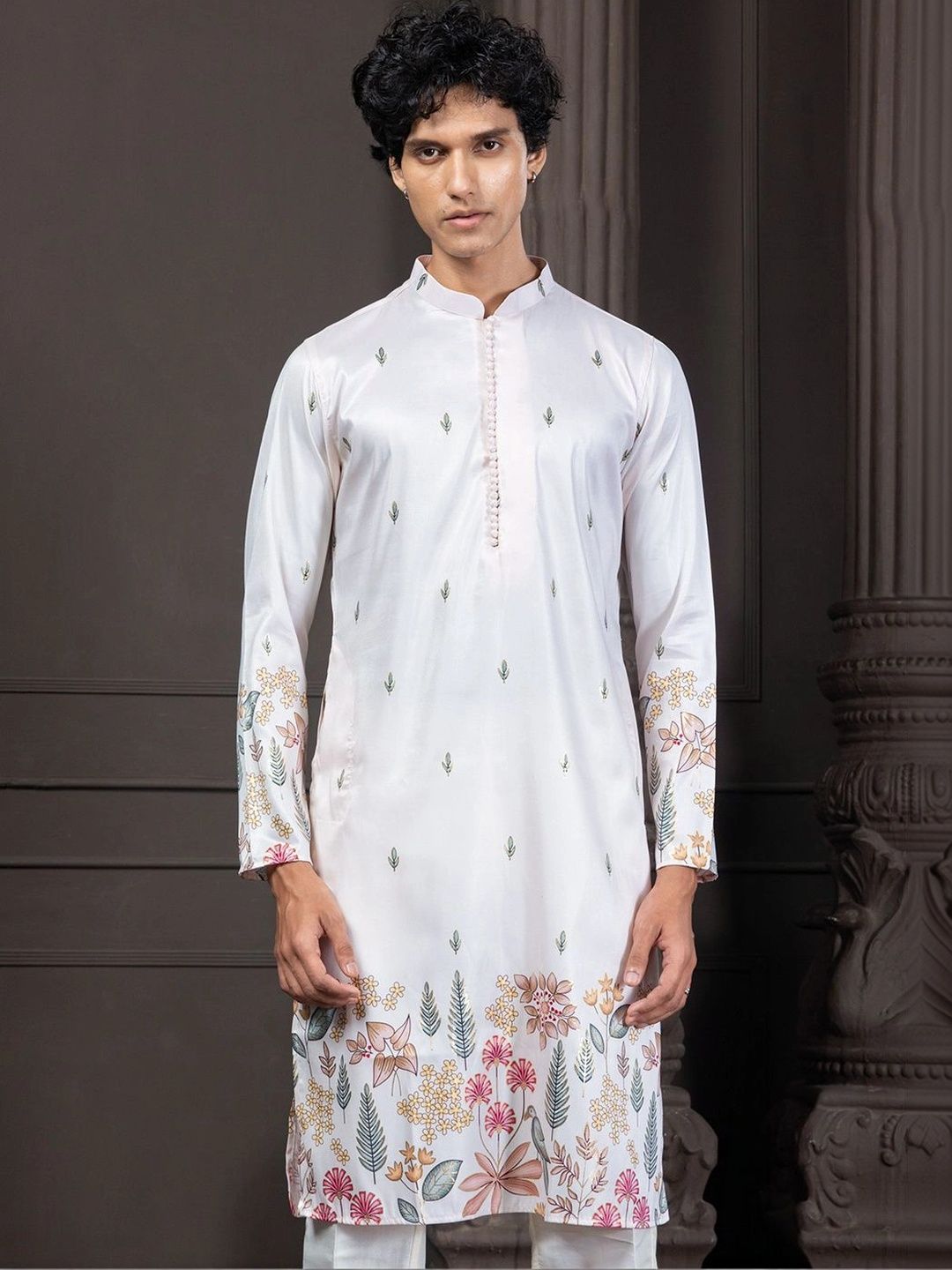 EKYAA Men Floral Printed Floral Kurta