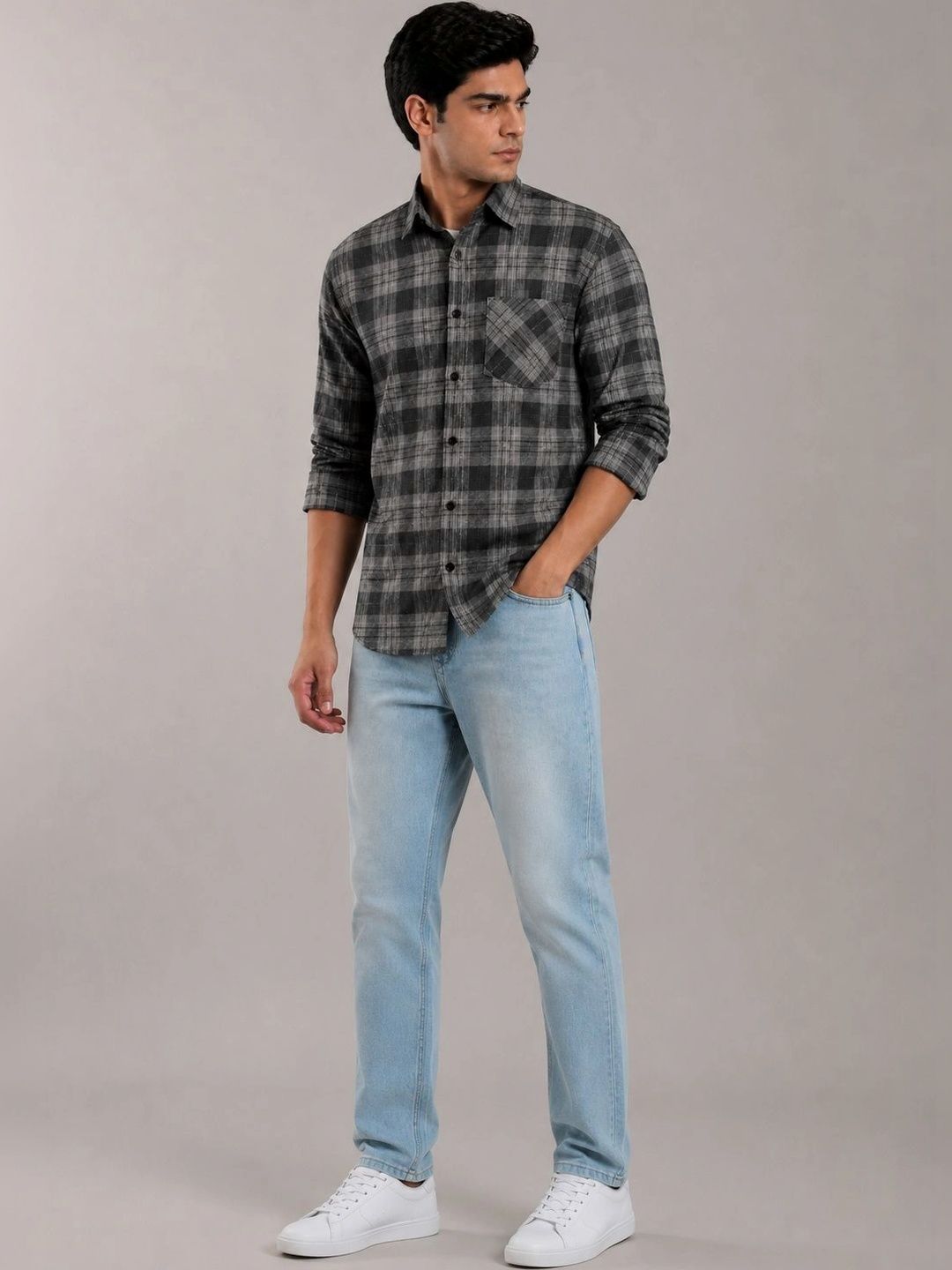 HERE&NOW Men Comfort Tartan Checks Checked Casual Shirt
