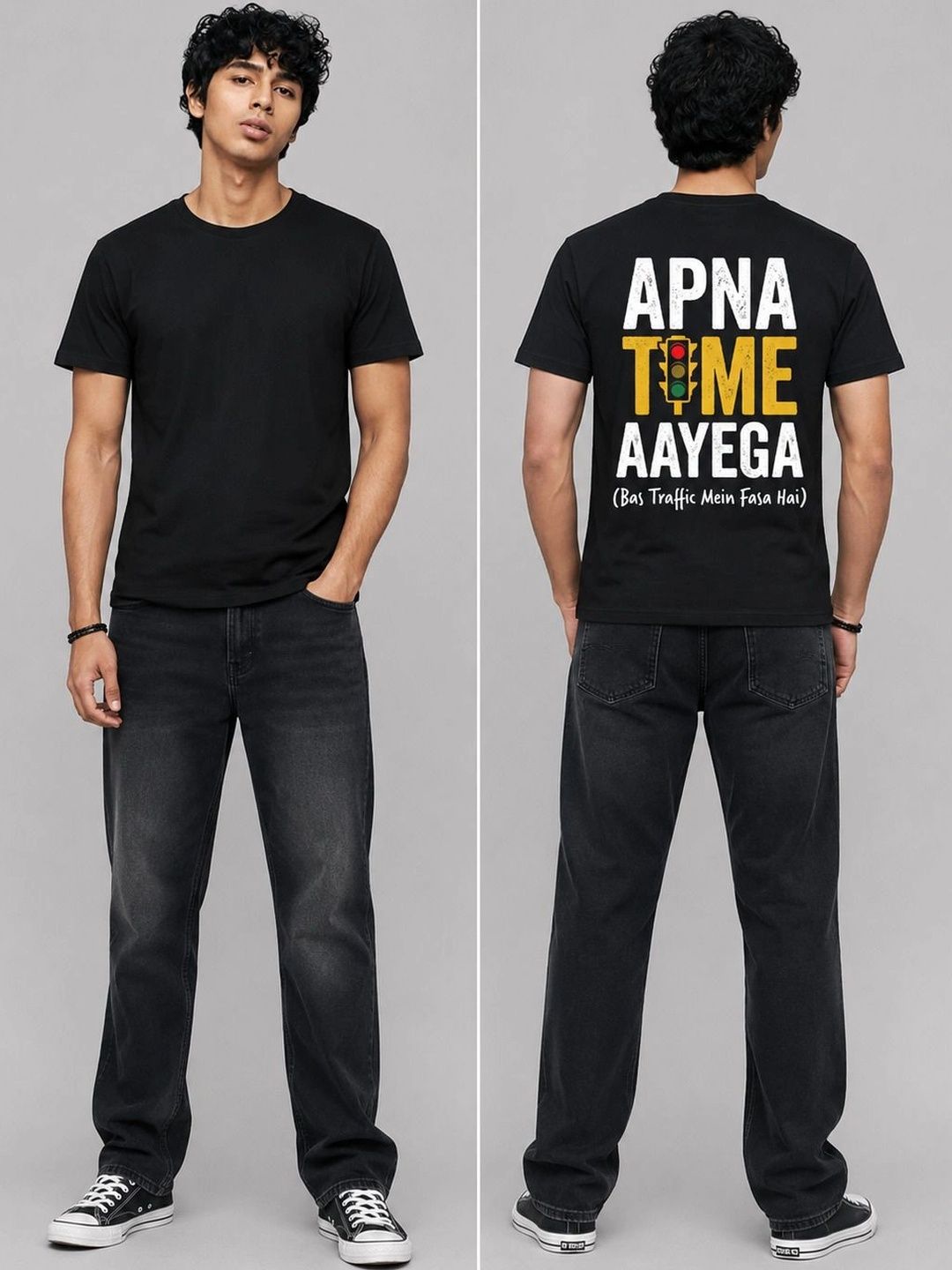 The Arth India Clothing Men Typography Printed Pure Cotton T-shirt