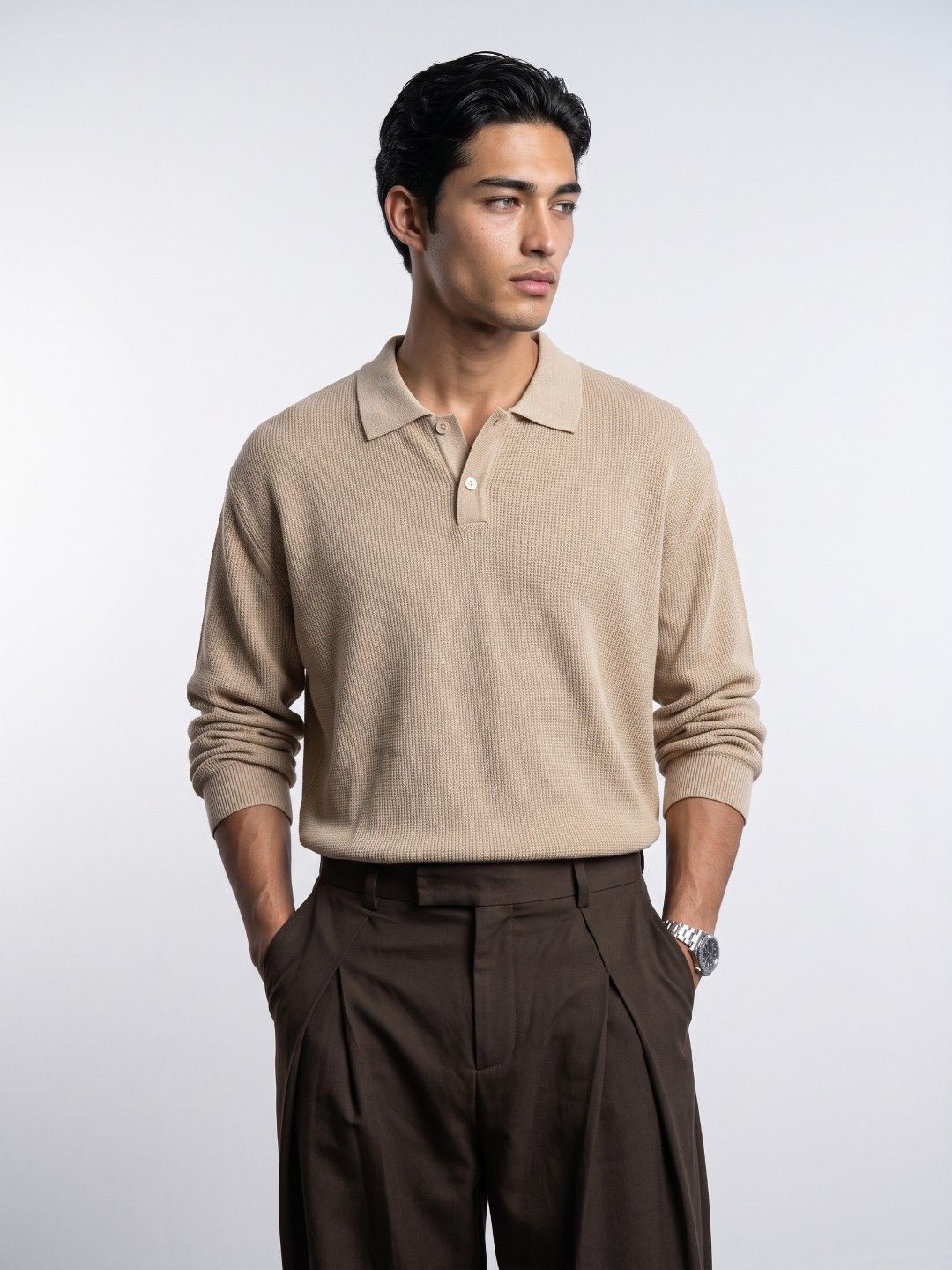 OvrWrk Oversized Fit Textured Pullover Sweater