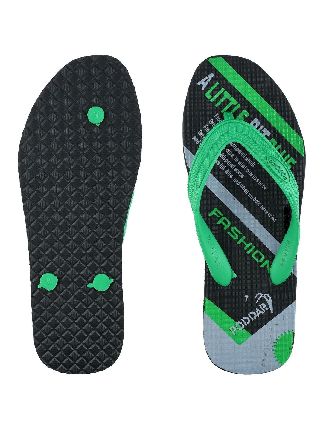 Poddar Men Printed Rubber Thong Flip-Flops