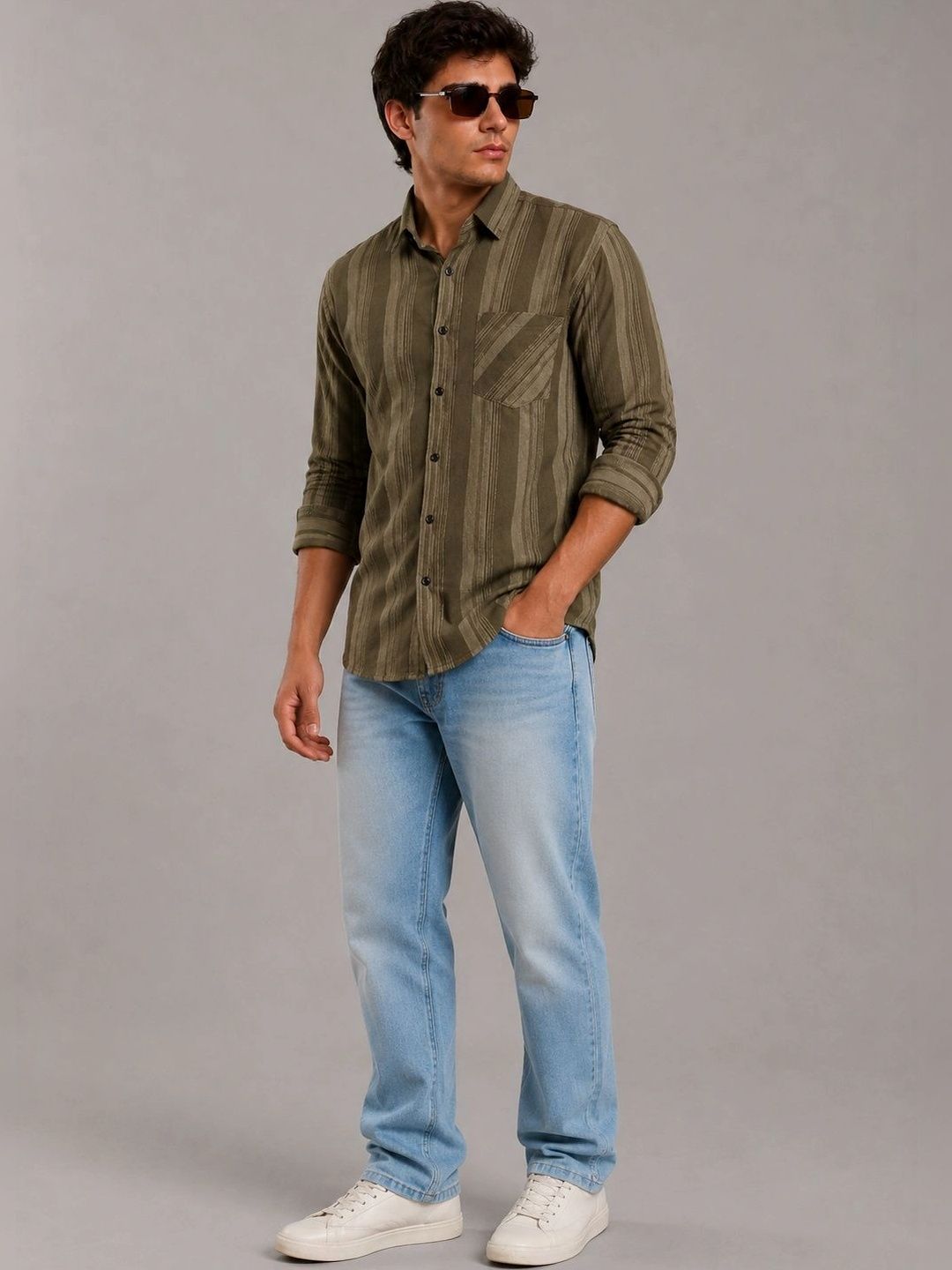 HERE&NOW Men Comfort Striped Casual Shirt