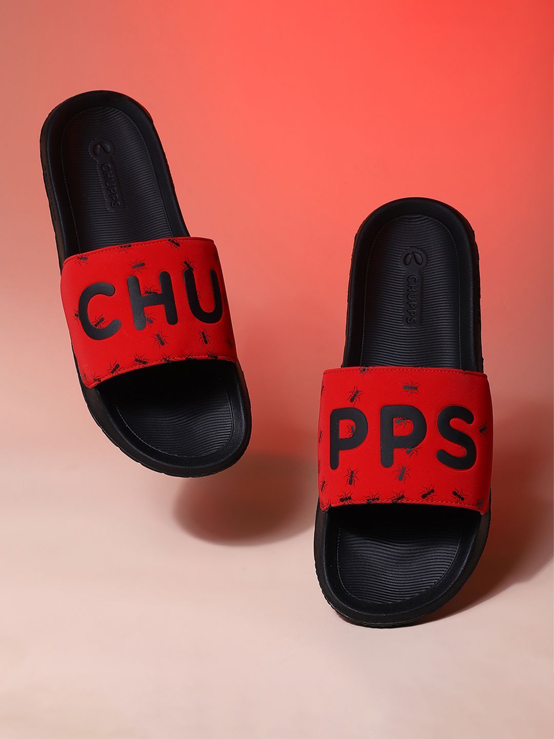 CHUPPS Men Red Ants Orthopedic Sliders