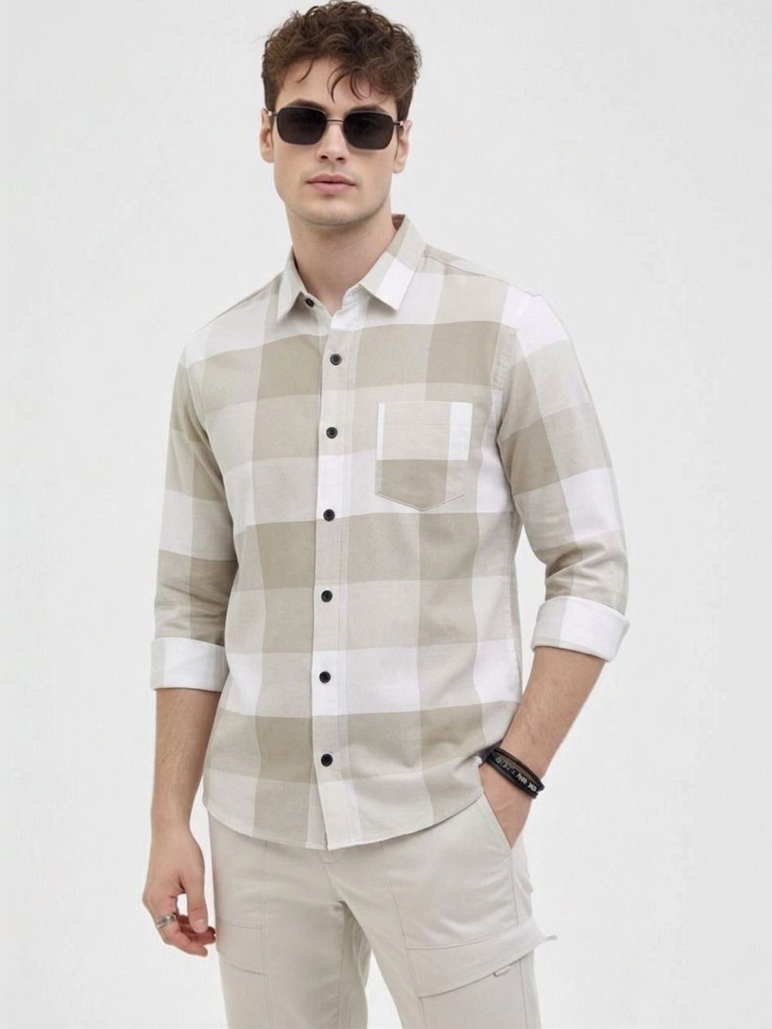 Falconwear Men Buffalo Checks Checked Casual Shirt