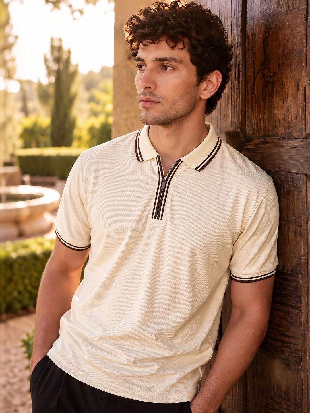 Beyoung Men Polo Collar T-shirt