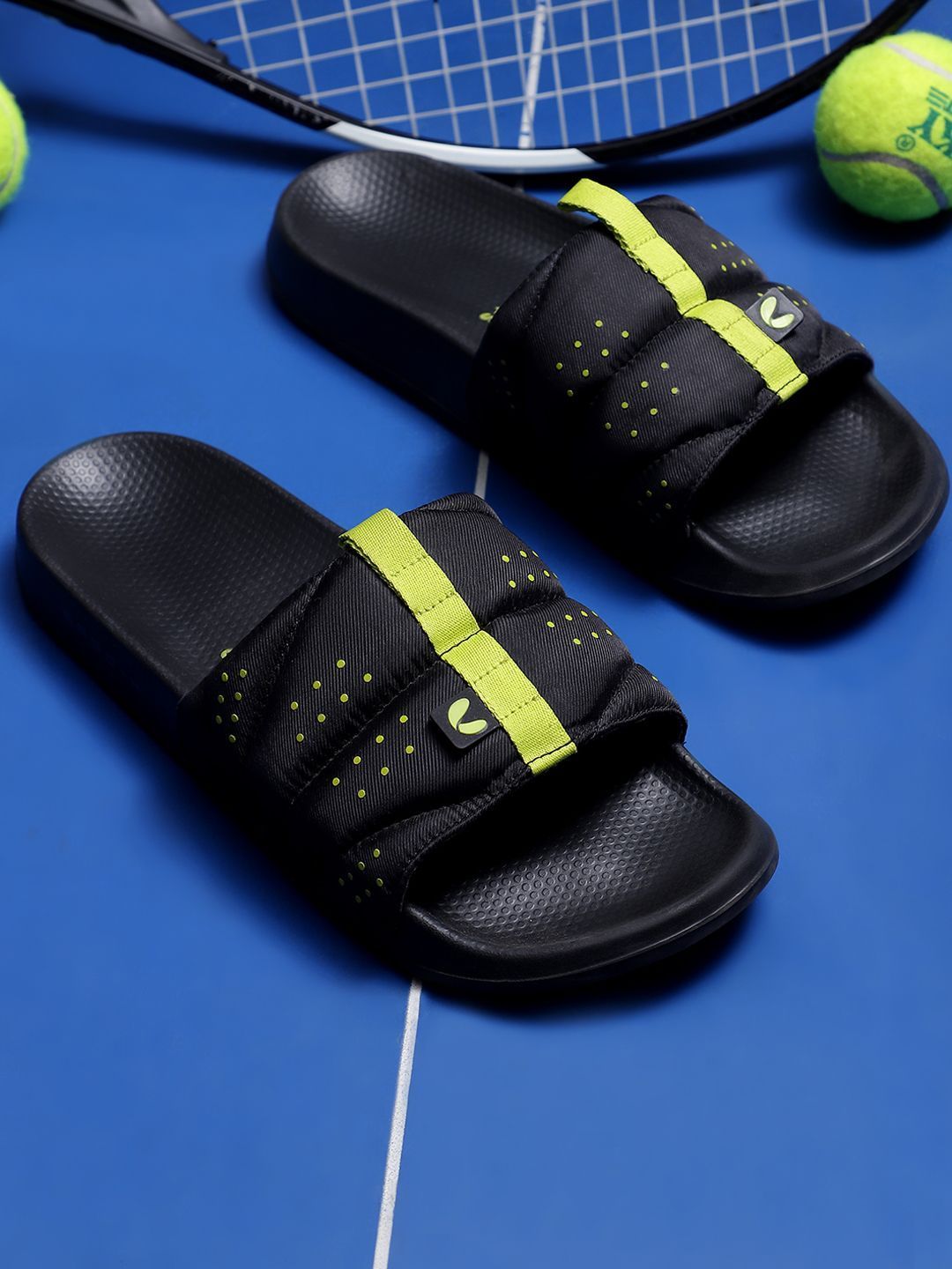 CHUPPS Men Black Turbo Ergo-X Orthopedic Sliders